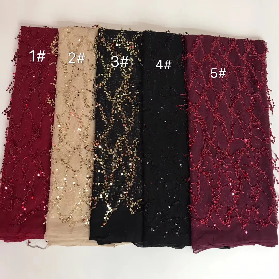 2017 новейшая ткань с блестками фабричная цена кружевная африканский тюль