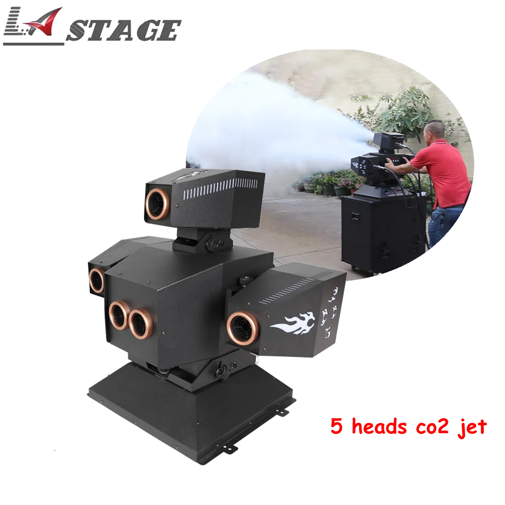 Cheap Efekty specjalne sprzęt wydarzenie 5 głowic CO2 Jet Cannon kontroler DMX Co2 Jet mgła maszyna do dymu YL QZ09