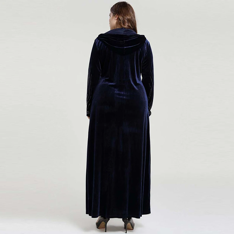 Мусульманское платье Дубай исламский большой размер женский кардиган на молнии