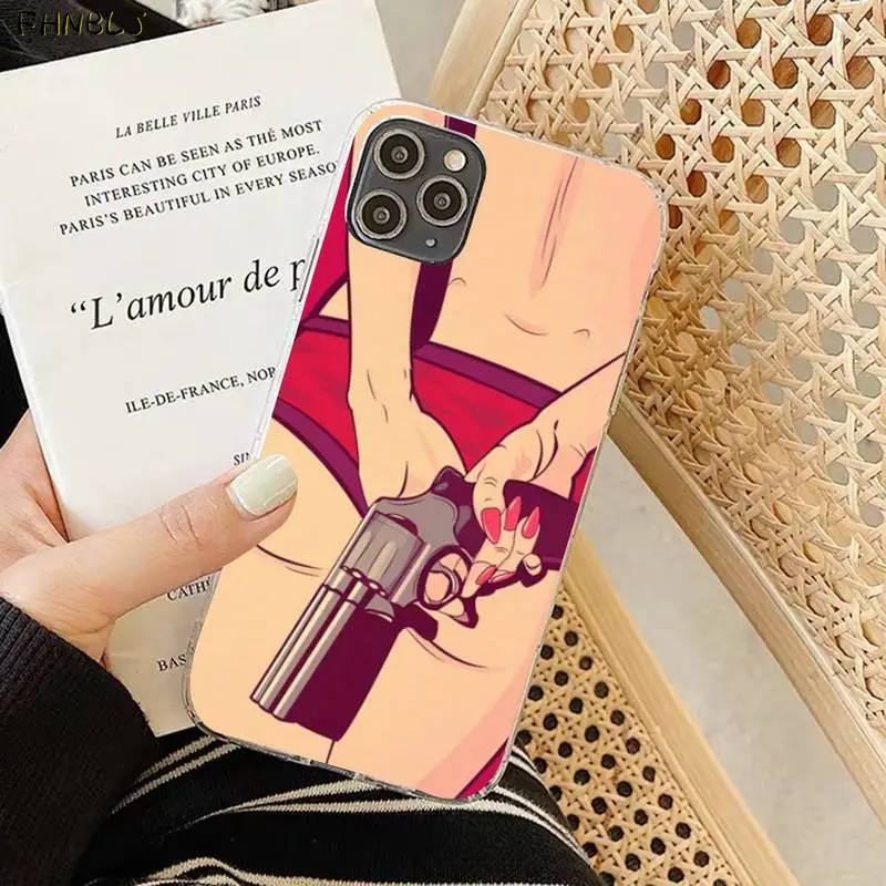 sexy lady red lips hot girl soft silicone black phone case for iphone 13 8 7 6 6s plus x 5s se 2020 xr 11 pro xs max free global shipping
