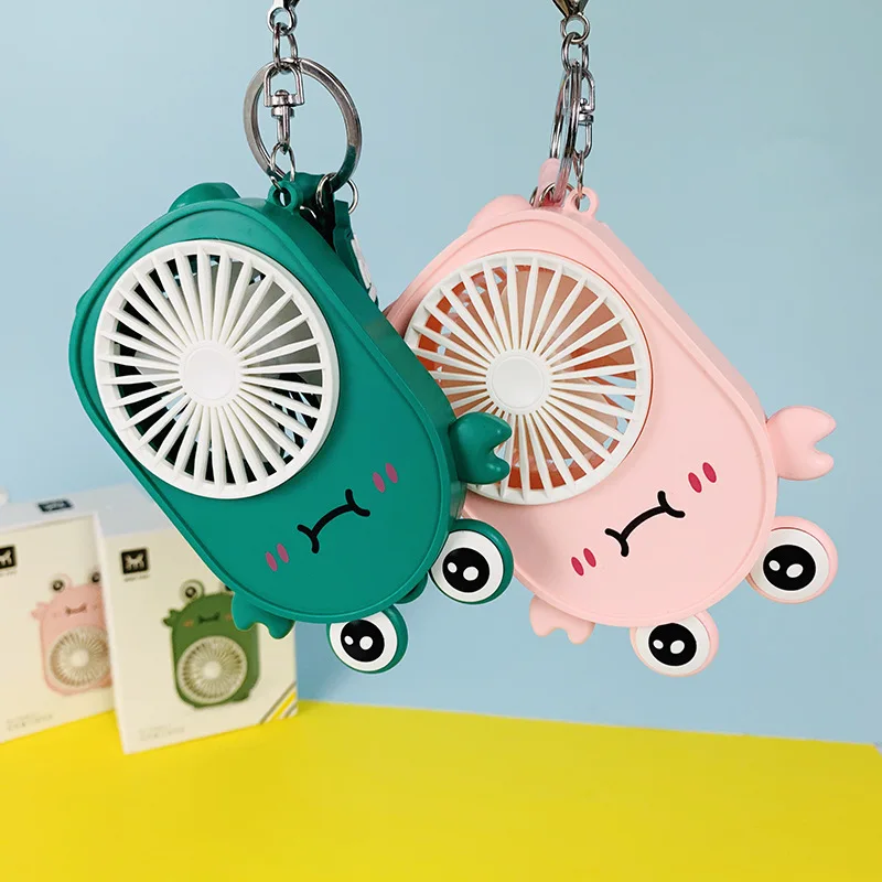 New Cartoon Cute Little Crab Keychain   Fashion Creative Usb Charging Small Fan Keychain   Ladies Bag Mobile Phone Fun Keychain