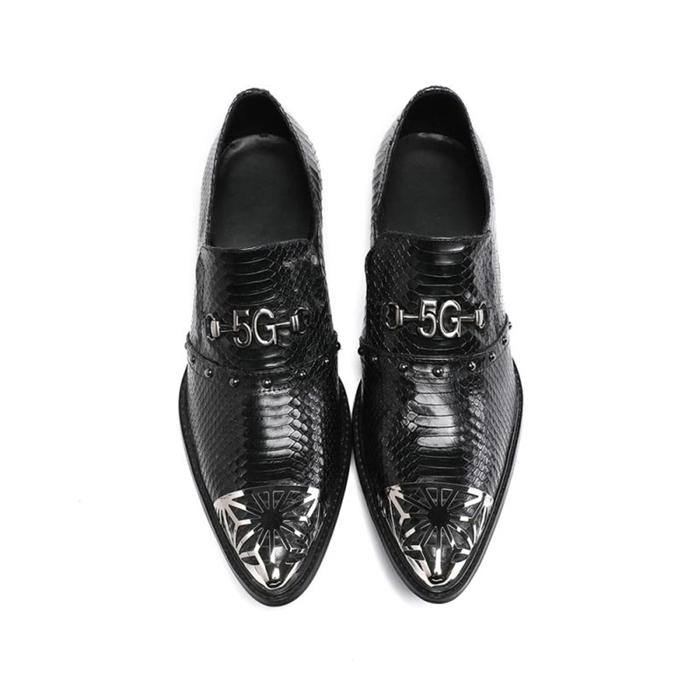 Туфли мужские кожаные классические заостренный носок без застежки высокий