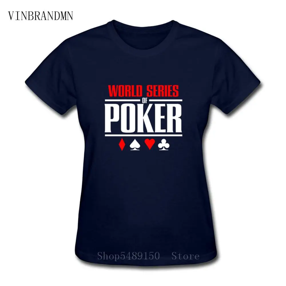 Latest Fashion World Series Of Poker Hipster T Shirt Funny Game Classic Creative Logo Women Lowest Price O Neck Tees | Женская одежда