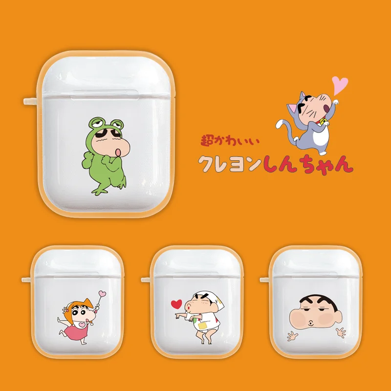 Японский милый мультяшный прозрачный чехол карандаш Shinchan для Apple AirPods 2 мягкий