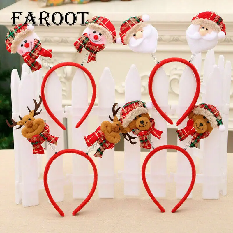 Рождественская повязка на голову с рисунком из мультфильма faroot Санта Клаус лось