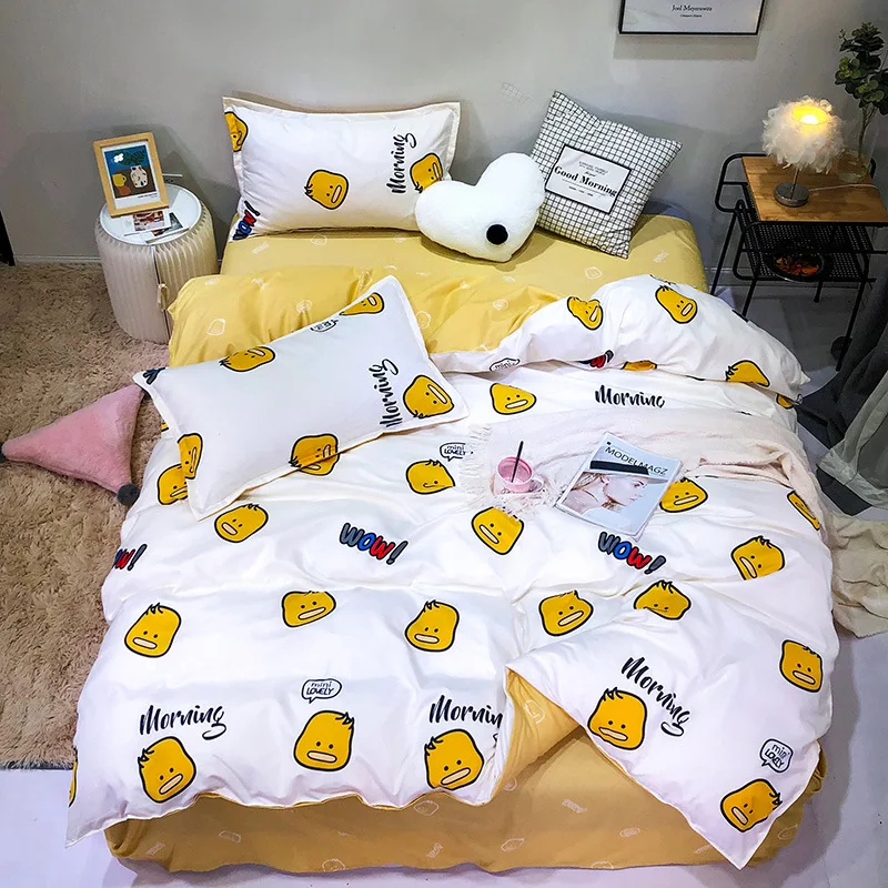 

Pink Strawberry Bedding Set Kids Room Home Decor Cute Bed Linens Set Pillowcase Textile Sheet Twin Queen Bed Duvet Cover Set