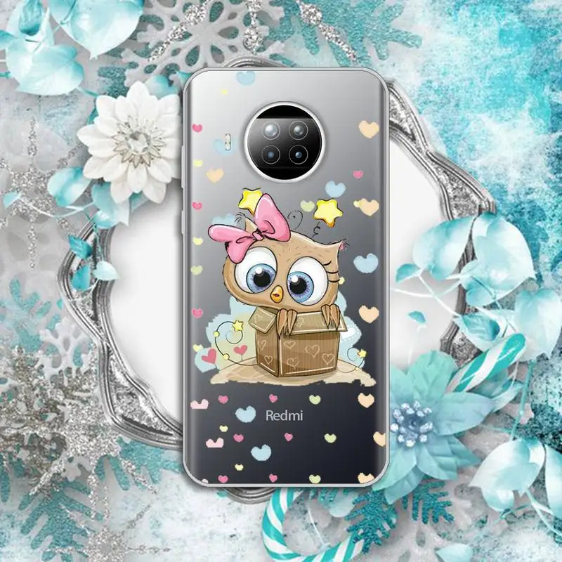 

Cute Owl cartoon Phone Case Transparent for Xiaomi Redmi note 10 t 8 9 pro lite 11 Huawei P honor 8 10i 20 30 40 smart 2019
