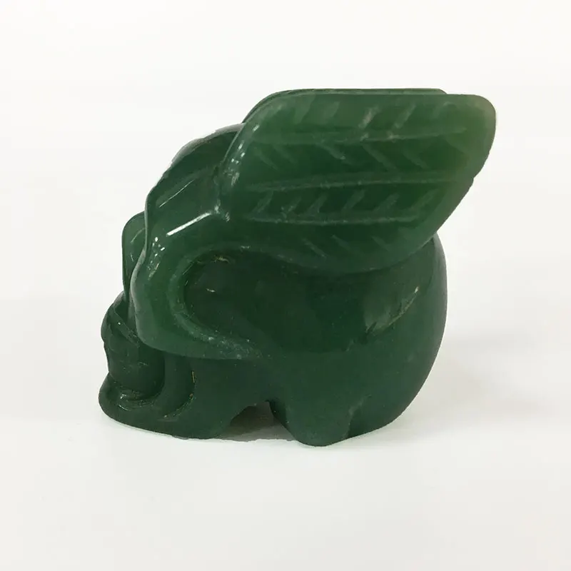 Natural Green Aventurine Wings Skull Stone Crystal Sculpture Feng Shui Treatment Home Decorative Art Collection DLT | Дом и сад