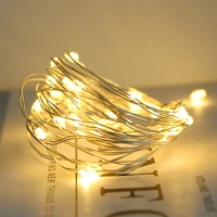 copper wire led fairy string lights for room christmas decorations for home wedding new year decor fairy lights battery powered