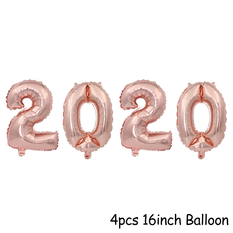 4pcs Balloons Фоторамка с новогодним декором воздушные шары из фольги новогодние Вечерние Декорации шариковые шары с цифрами - Цвет: 4pcs Balloons
