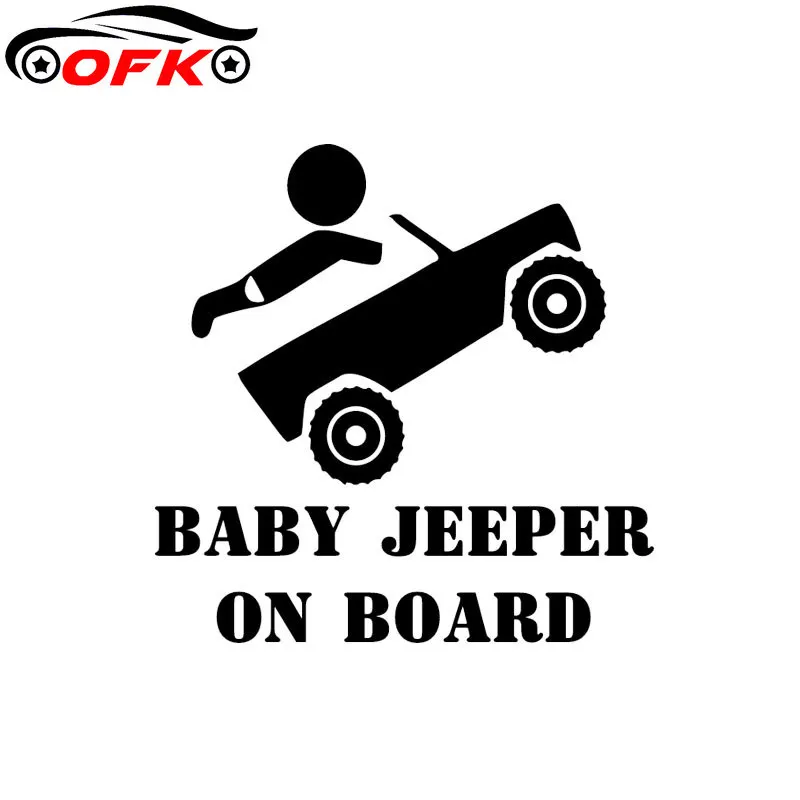 OFK Cars наклейки Baby Jeeper on Board виниловая обертка для автомобиля продукт декаль аксессуары автомобильная декорация милый мотоцикл стайлинг.