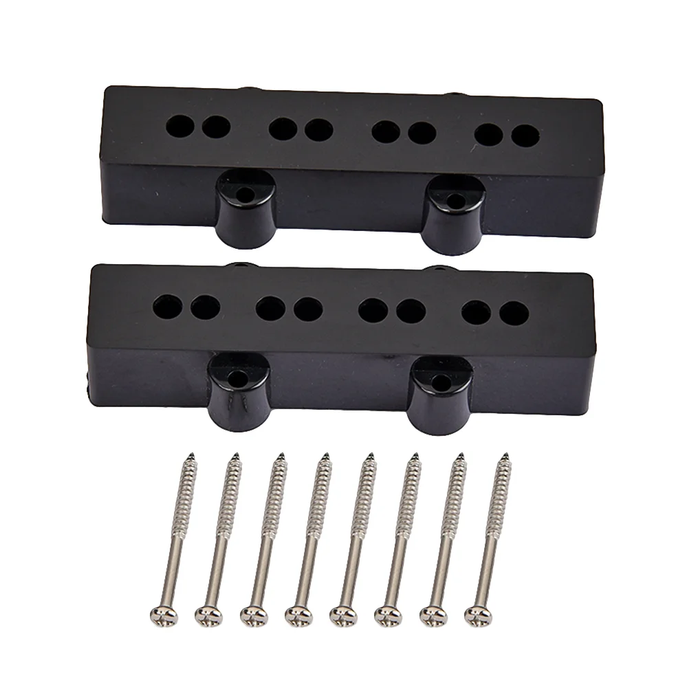 

2pcs Electric Guitar Humbucker Pickup Covers 8 Holes Cover for 4 String Bass Guitar GB501 (Black)
