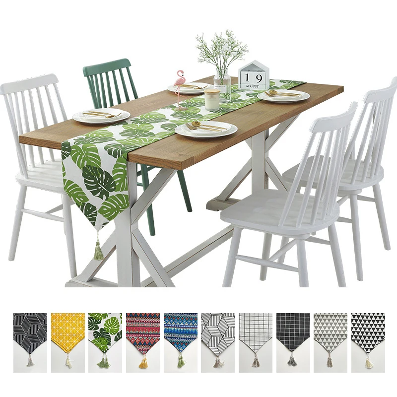 Льняная ткань в японском стиле простая современная скатерть геометрический