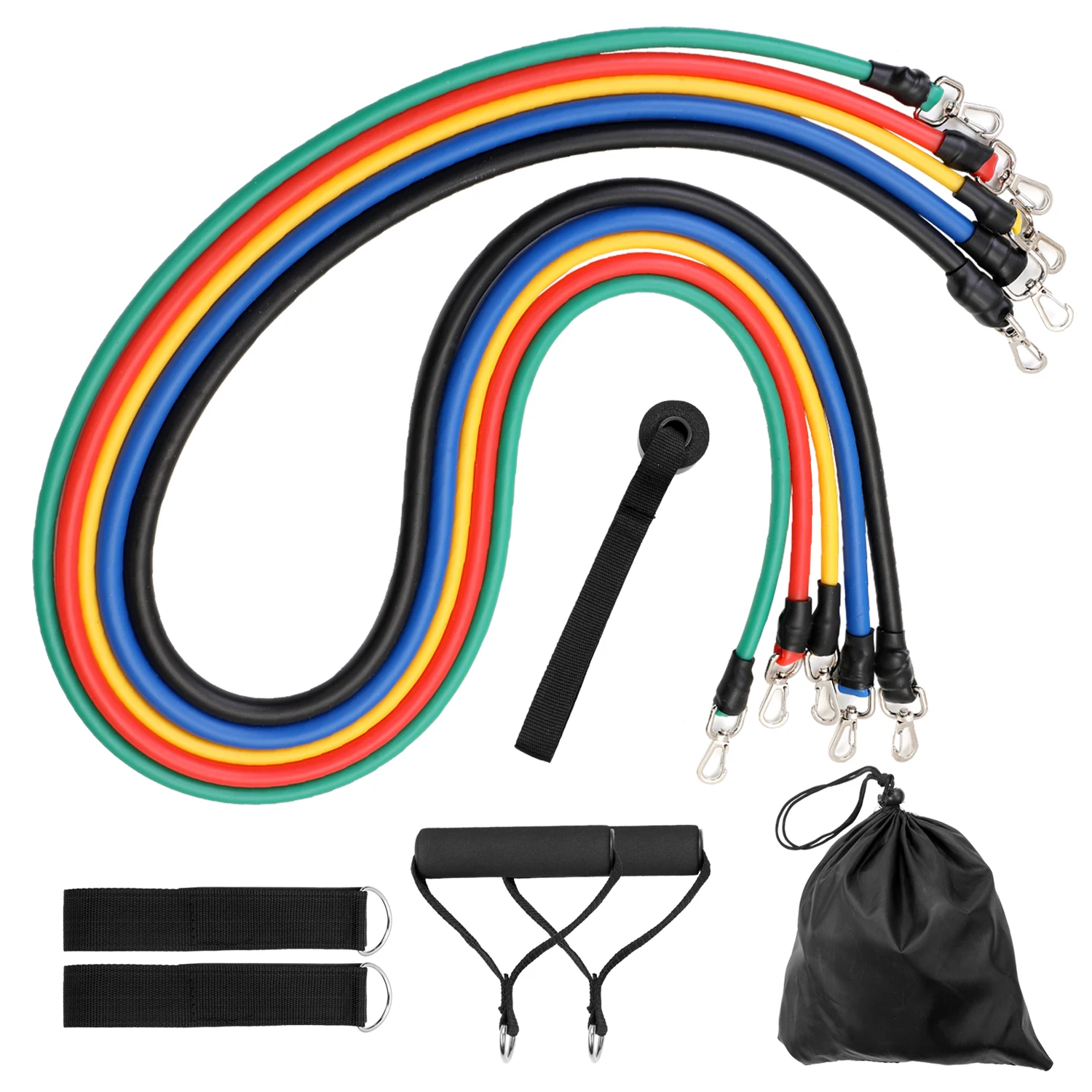 

11 pcs Set Pull Rope Latex Fitness Exercises Resistance Bands Elastic Exercises Body Fitness Workout Strength Gym Equipment