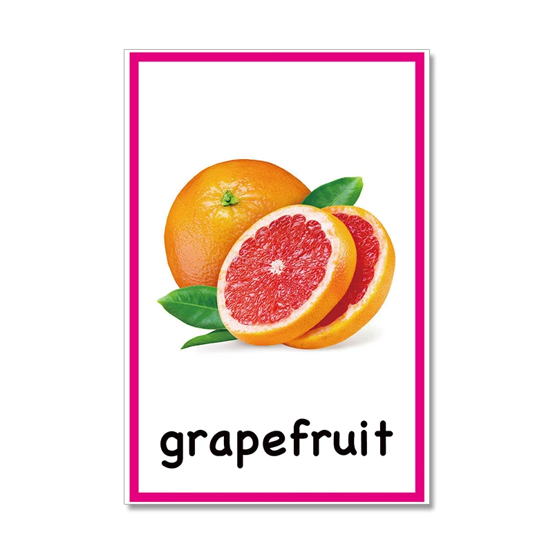 

28pcs Fruit English Flashcards for Children Montessori Baby Cognitive Learning Educational Cards Picture Memory Games