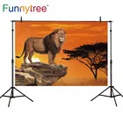 Виниловый Фотофон Funnytree для студийной фотосъемки с изображением Льва королевские декорации поля джунглей горное пастбище деревьев