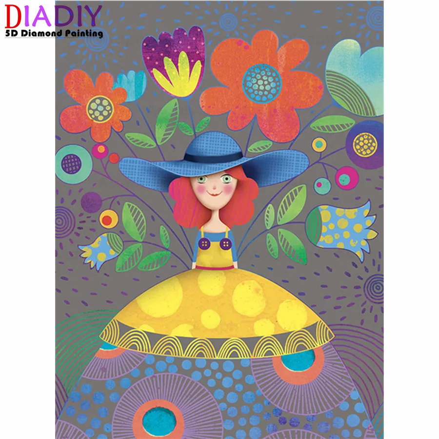 

Little Girl Play The Ukulele Diy 5D Diamond Painting Full Square and Round Embroidery Mosaic Wall Art Cross Handmade Home Decor
