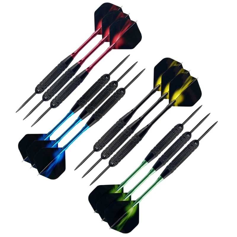 

12pcs Professional Darts Steel Tips Aluminum Shafts PET Flight for Electronic Dartboard Outdoor Indoor Games
