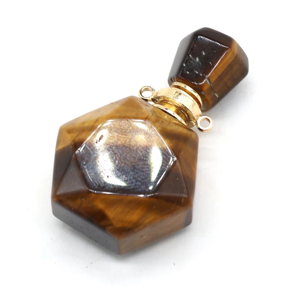 

Natural Stone Indian Agate Rose Quartz Blue Aventurine Perfume Bottle Pendant 20x35mm for Ms Jewelry Making Necklace Accessories