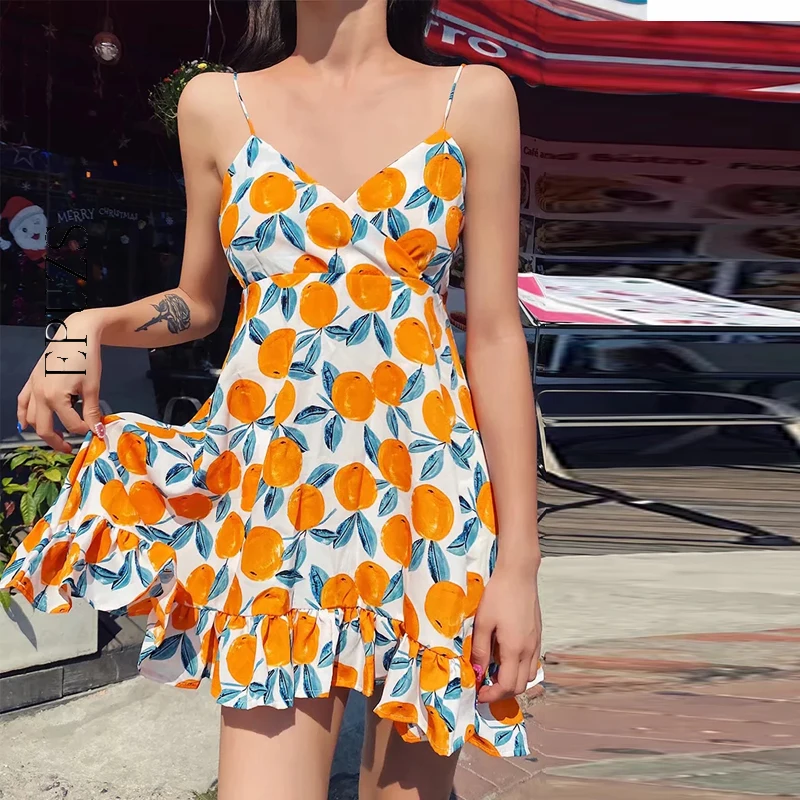 Сексуальное мини платье с открытой спиной женское летнее шифоновое пляжное