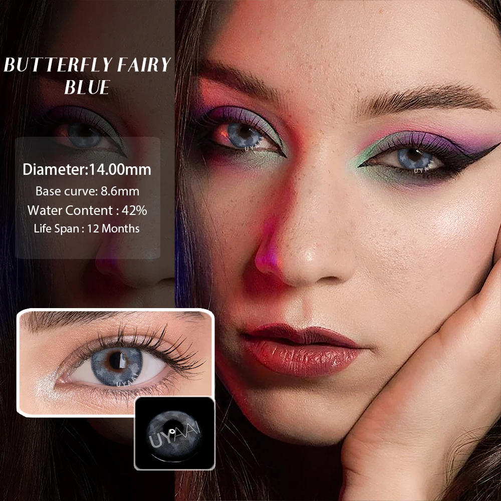 uyaai 1 pair colorcon sharingan itachi contact lens transparent fancy vision dragon fresh halloween cos eye pink lenses free global shipping