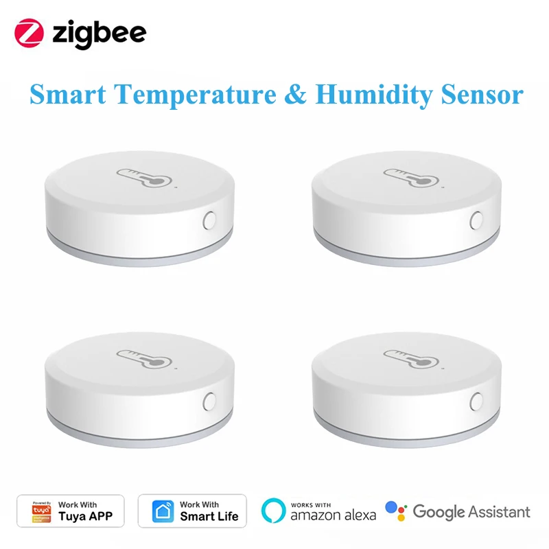 

1/2/5/8PCS ZigBee Smart Temperature Humidity Sensor Tuya SmartLife APP Wireless Remote Control Work With Hub Alexa Google Home