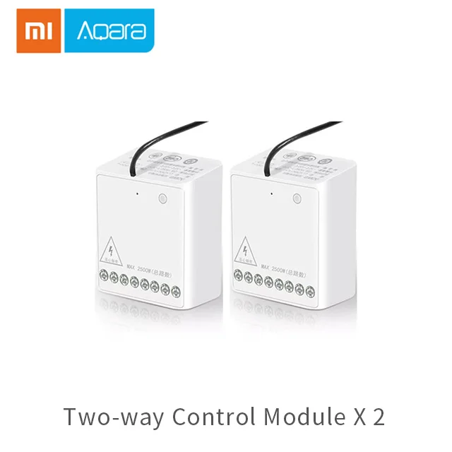 Two-way Control x 2 Xiaomi Aqara двусторонний модуль управления беспроводное реле ZigBee контрольный Лер 2 канала работает с умным домом Mijia APP& Home Kit - Цвет: Two-way Control x 2