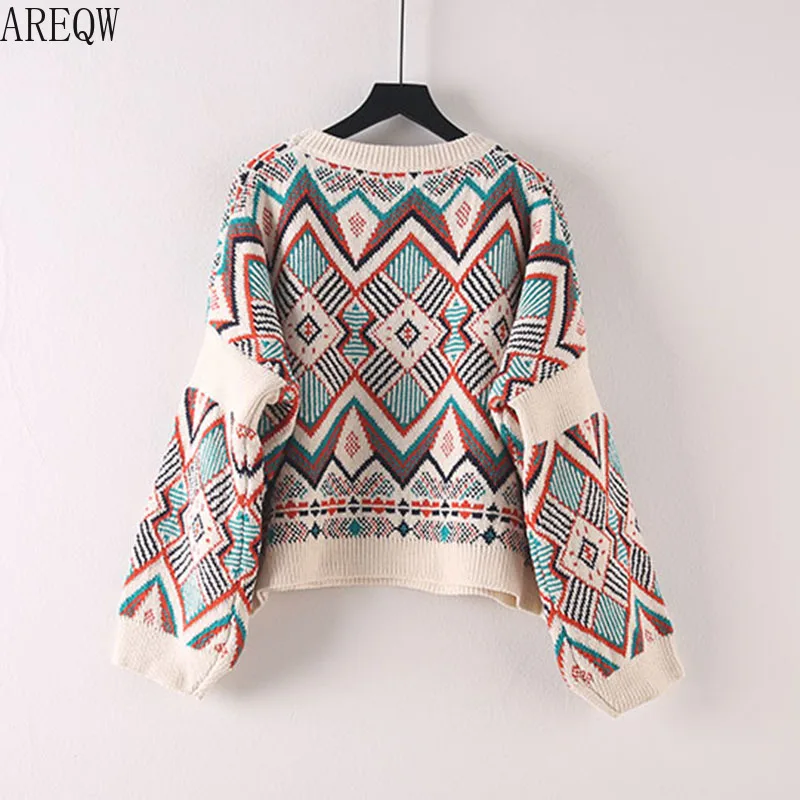 Короткий пуловер свитер женский 2019 Весна Осень Новый корейский стиль свободный