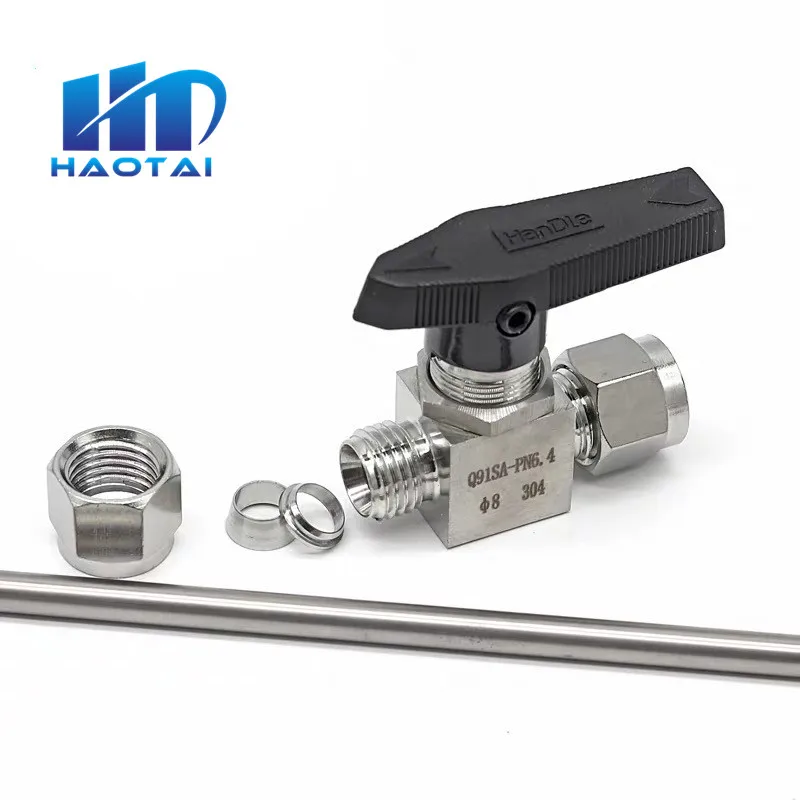 Stainless Steel SS 304 Hydraulic pipe Ball Valve Female For tube-line and pipeline Tube OD 3MM 4MM 6MM 8MM 10MM 12MM | Обустройство