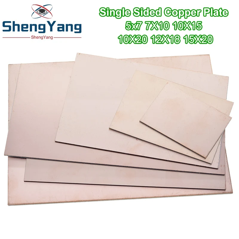 Односторонняя медная плакированная пластина FR4 PCB 5x7 7x10 10x15 10x20 15x20 12x18 набор для