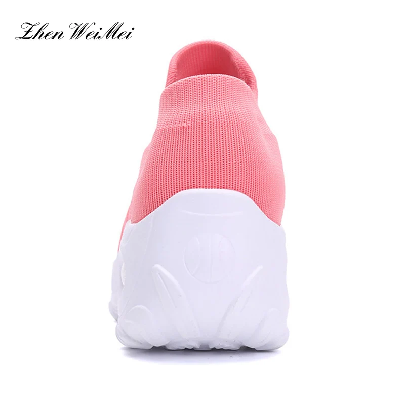 Модная повседневная обувь в полоску дышащие сетчатые носки спортивная большие