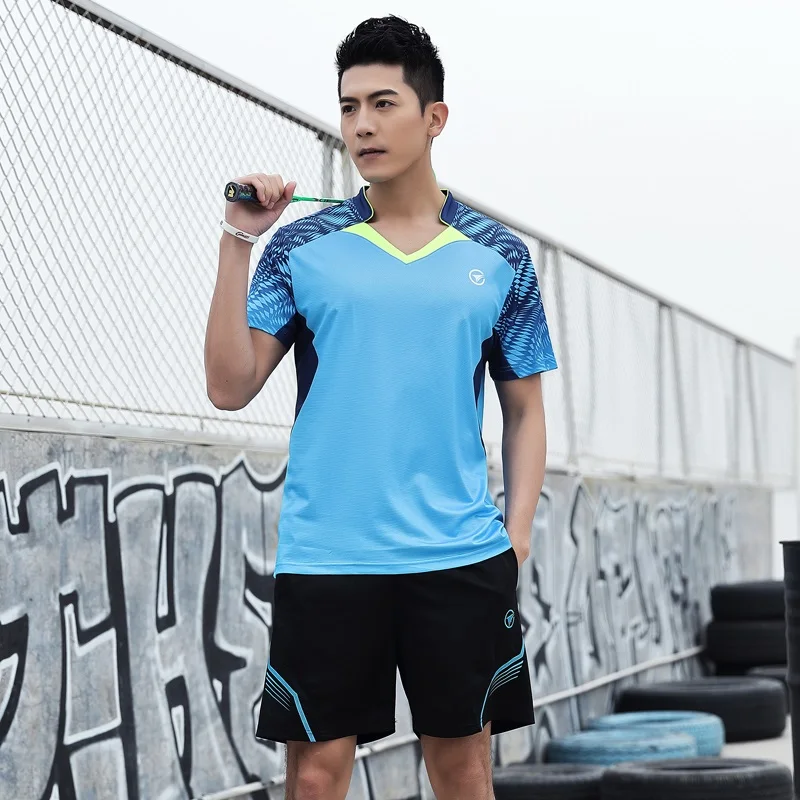 Новые рубашки для бадминтона с коротким рукавом мужчин и женщин настольного