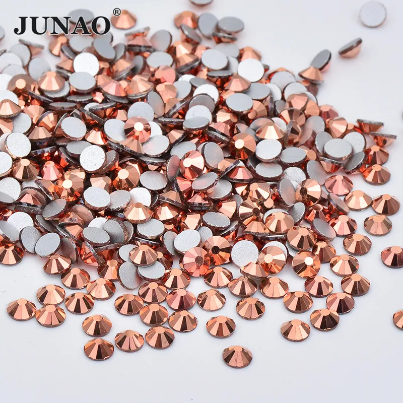 JUNAO SS6 10 12 16 20 роза золото искусство ногтей|Стразы| |