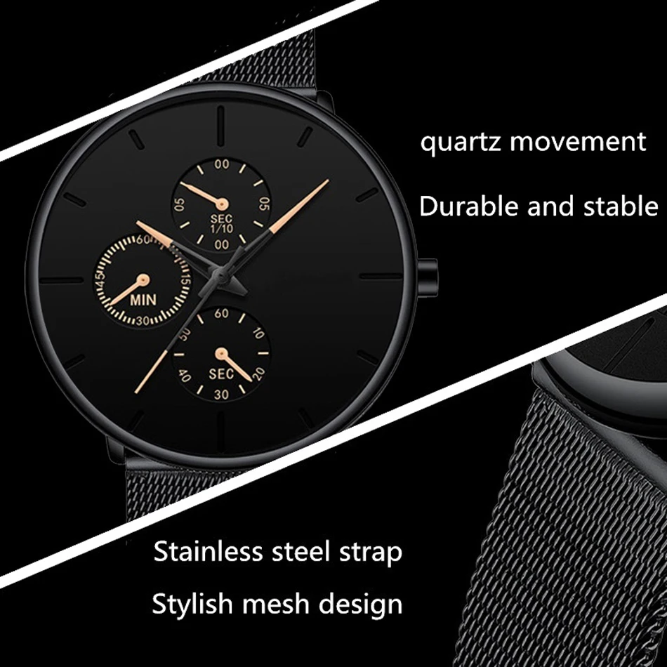 

Luxury Brand Fashion Luminous Quartz Watches men women Casual Slim Mesh Steel Sports Watch Male Relogio Masculino