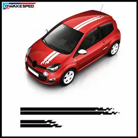 Автомобильная наклейка s Racing Sport Stripes для Renault Twingo-17, автомобильная дверная поясная наклейка, автомобильные аксессуары, украшение для тела, наклейка