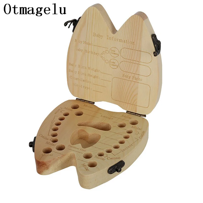 Переносная коробка для детских зубов органайзер хранения грудных деревянная