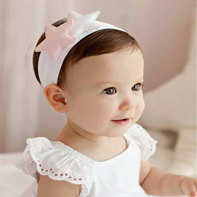 

Baby soft cotton double star hair band girl's headdress