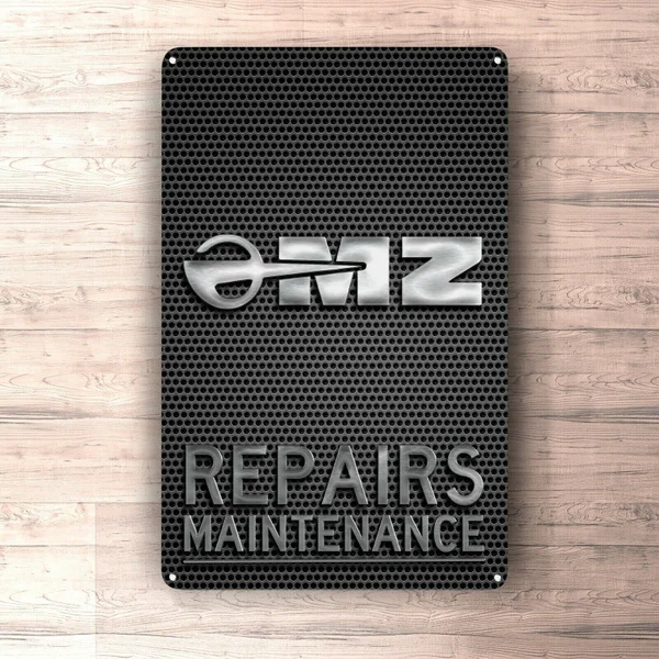 

Плоский металлический плакат, жестяной знак (не 3D)-MZ, знак для ремонта мотоциклов, обслуживания, металлический знак для гаража, мужской пещер...