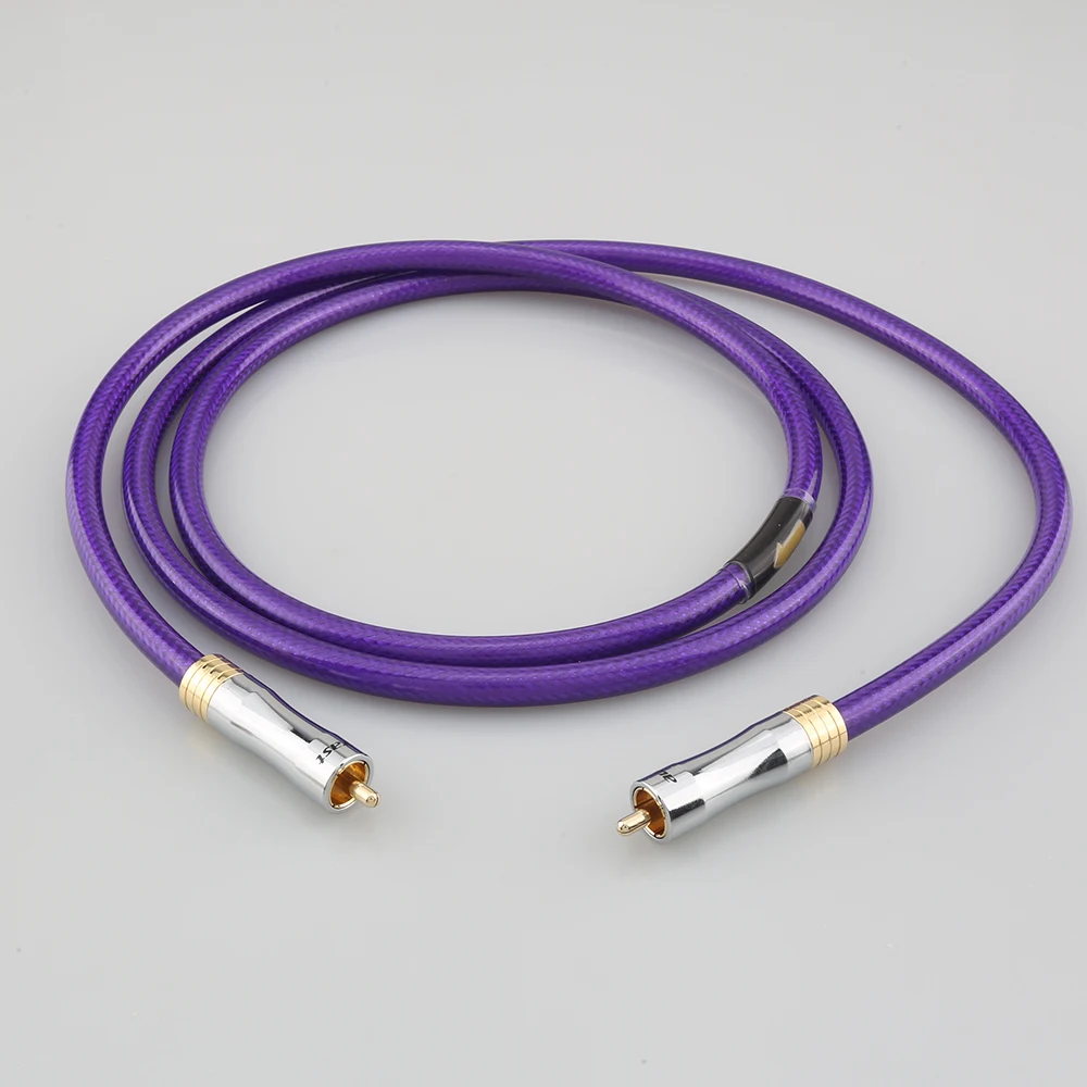 High Quality OCC 75 Ohms HiFi Coaxial Audio Cable Sliver Plated Digital Audio Coaxial Cable RCA To RCA DAC CD
