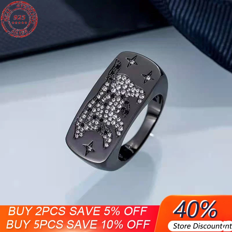 

S925 Sterling Silver Ursa Major Ring Fashion Constellation Ring Light Luxury Personality Simple Punk Style Luxury Monaco Jewelry