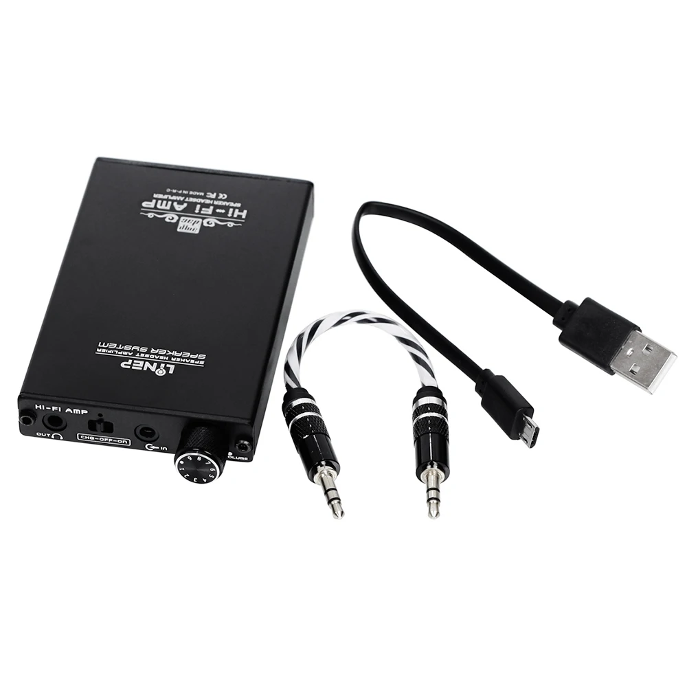 

Portable HiFi Headset Amplifier Headphones Amp 3.5mm Input 3.5mm Headphone Jack with Volume Control USB Power Output Interface