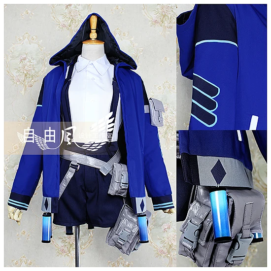 

COS-HoHo [Customized] Anime Arknights Blue Poison Azureus V2.0 Game Suit Rhode Island Daily Clothing Uniform Cosplay Costume