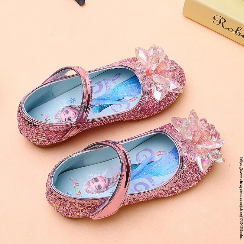 Новинка детские сандалии для девочек Холодное сердце Эльзы модная кожаная