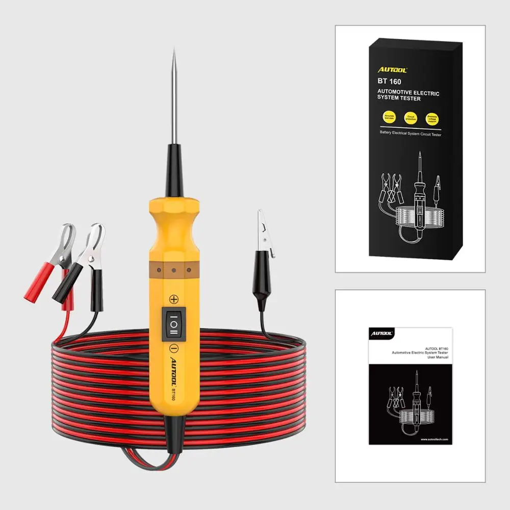 

AUTOOL BT160 Car Circuit Tester Power Probe Car Diagnostic Tool Electric Voltage Integrated Scanner for 12V Car 24V Heavy Truck