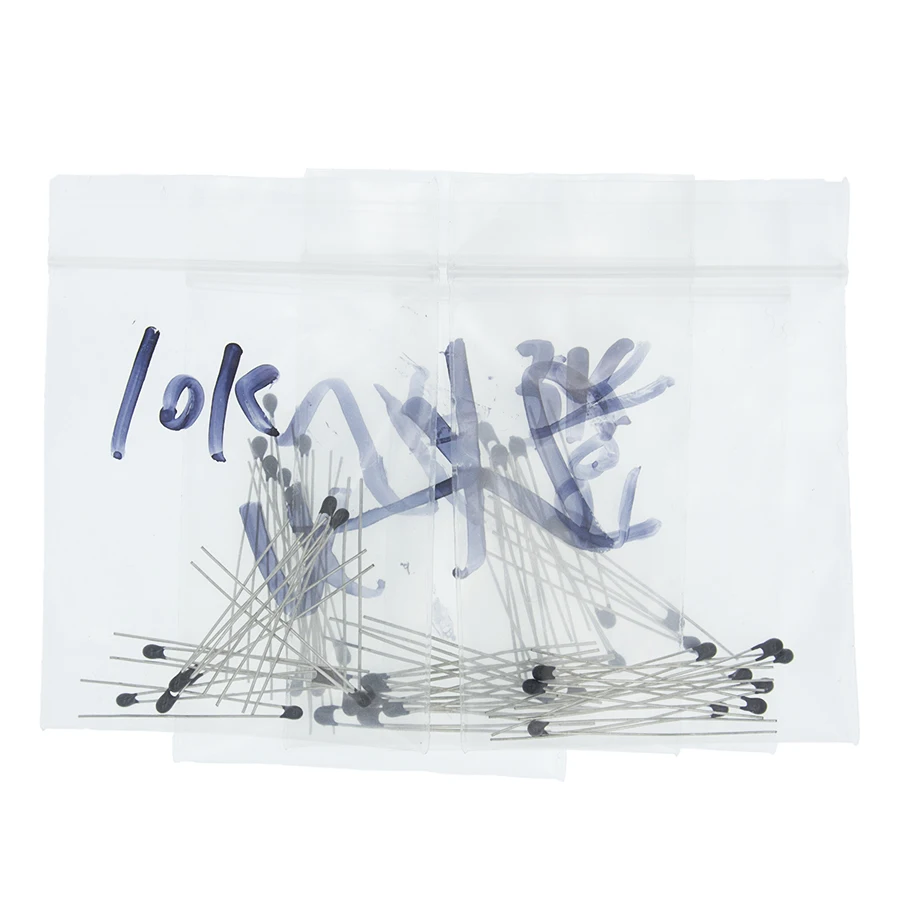 100pcs=10value*10pcs NTC Thermistor Resistor Kit NTC-MF52AT 1K 2K 3K 4.7K 5K 10K 20K 47K 50K 100K +-5% 3950B | Электронные