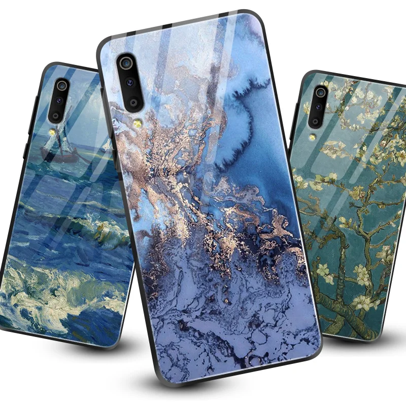Для samsung Galaxy A40 A10 A20 A30 A50 A8S A6S A70 A80 A90 закаленное Стекло чехол J4Plus M10 M20 M30 Note9 роскошный защитный чехол