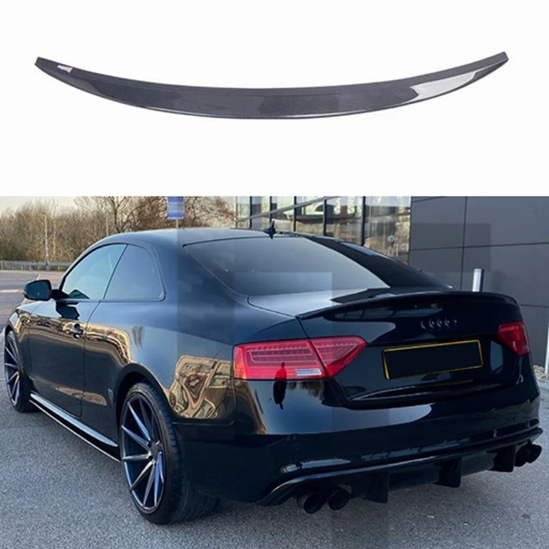 S style carbon fiber spoiler rear bumper trunk lip 2009-2016 for Audi A5 4-door 2 door boot splitter | Автомобили и мотоциклы