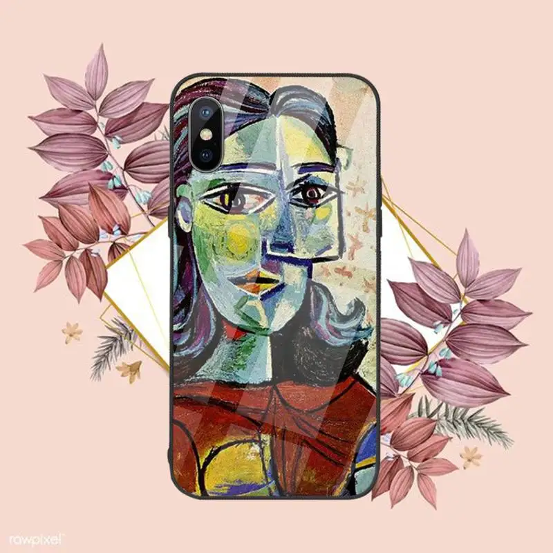 

Picasso abstract Art painting Phone Case Tempered glass For iphone 6 6S 7 8 plus X XS XR 11 12 mini PRO MAX