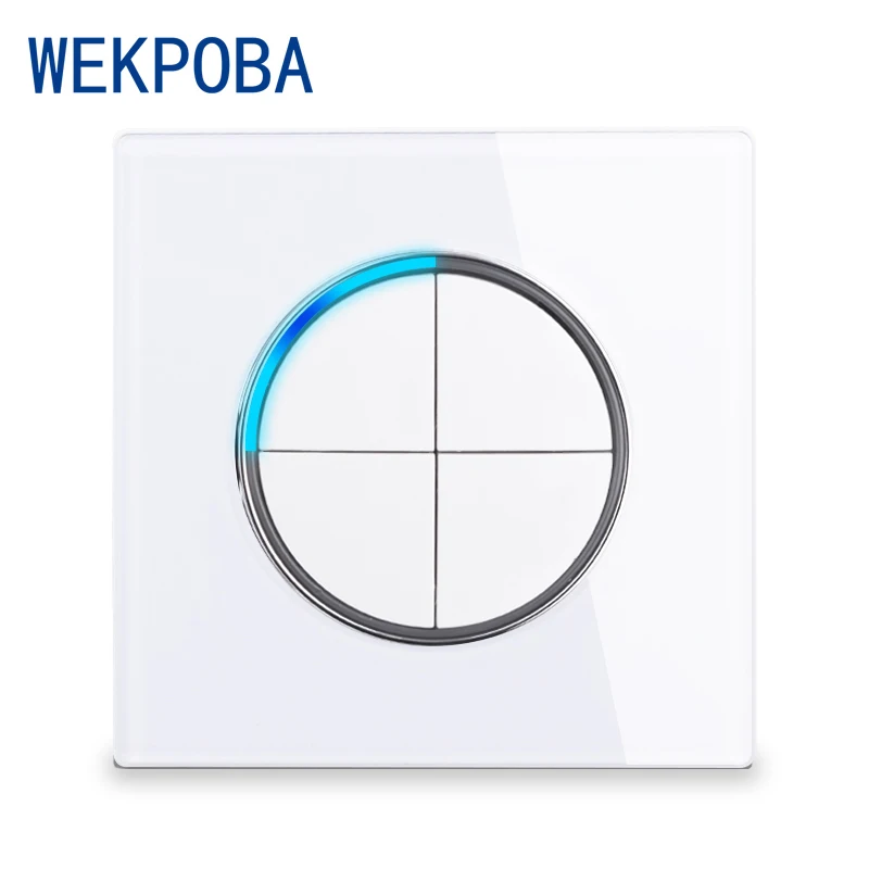 WEKPOBA 1/2/3/4 Gang 1/2 Way On / Off настенный выключатель света с большой диафрагмой