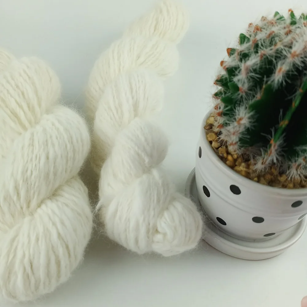 1*50 г hank handspun Ангорская Пряжа Ручной Вязки цвет nat белый